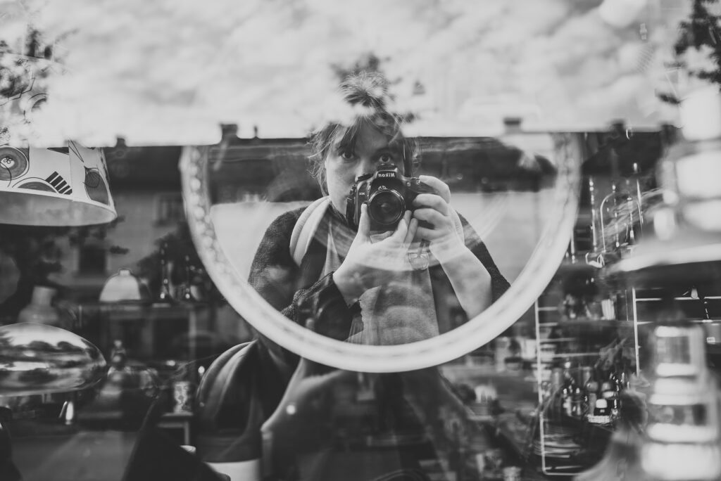 Self portrait in mirror. Taken at Älvsborgsgatan in Gothenburg.